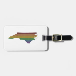North Carolina Rainbow Gay Pride Luggage Tag