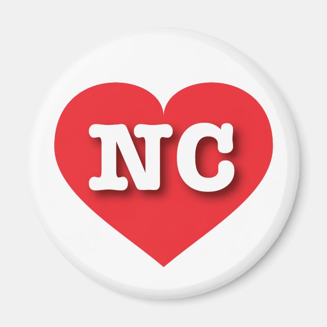 North Carolina Red Heart - I love NC Magnet (Front)