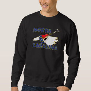 North Carolina Road Map The Tarheel State Nc Flag  Sweatshirt