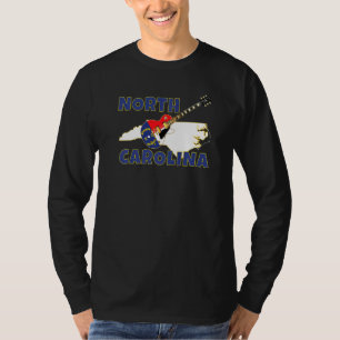 North Carolina Road Map The Tarheel State Nc Flag T-Shirt