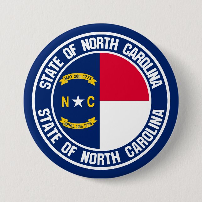 North Carolina Round Emblem 7.5 Cm Round Badge (Front)