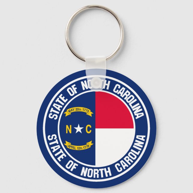 North Carolina Round Emblem Key Ring (Front)