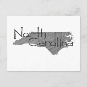 North Carolina Shaped Vintage Grey Chalkboard Name Postcard