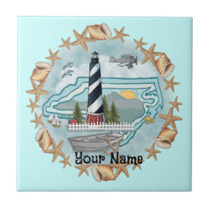 North Carolina Shells Lighthouse  Tile