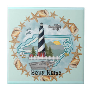 North Carolina Shells Lighthouse Tile