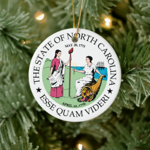 North Carolina sign Ceramic Ornament
