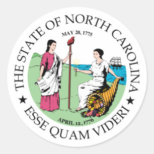 North Carolina sign Classic Round Sticker