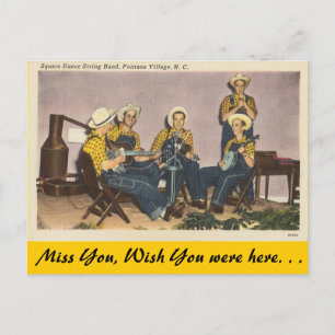 North Carolina, Square Dance Band, Fontana Village Postcard