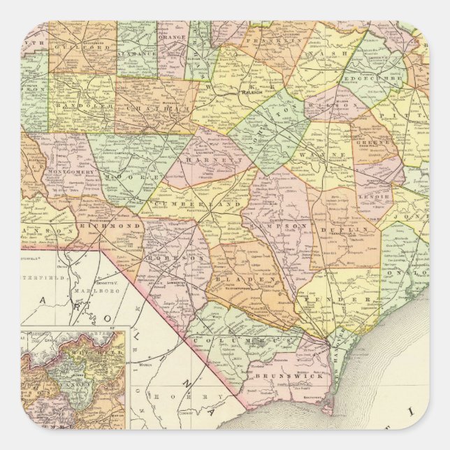 North Carolina Square Sticker (Front)