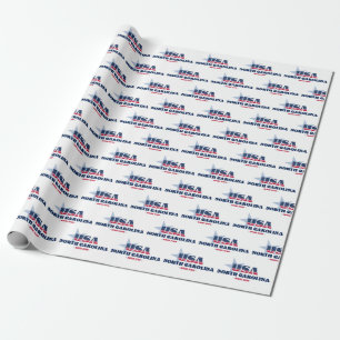 North Carolina Stars and Stripes State Wrapping Paper