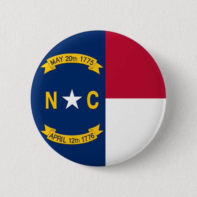 North Carolina State Flag 6 Cm Round Badge (Front)