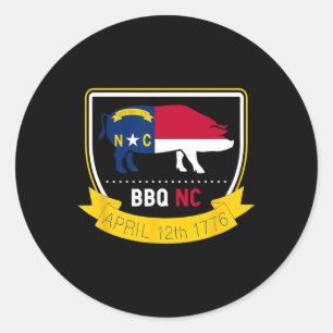 North Carolina State Flag Bbq Nc 1776 Independence Classic Round Sticker