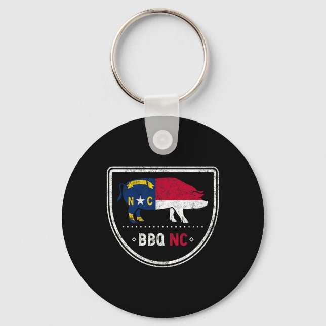 North Carolina State Flag Bbq Nc  Key Ring (Front)