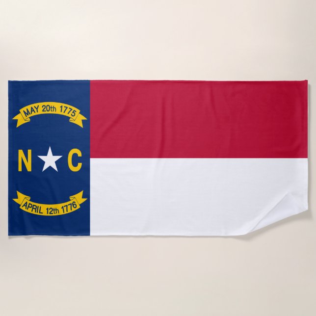 North Carolina State Flag Beach Towel (Front)