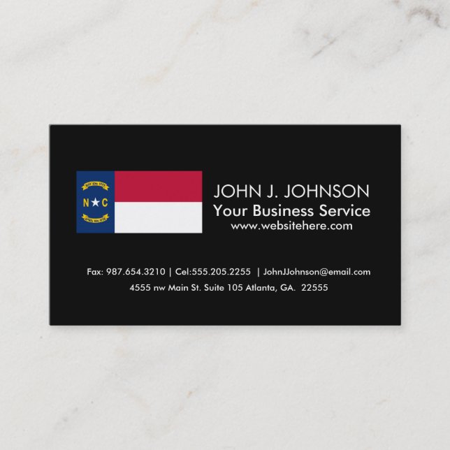 North Carolina State Flag Business Card (Front)
