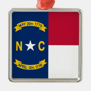 North Carolina State Flag Ceramic Ornament