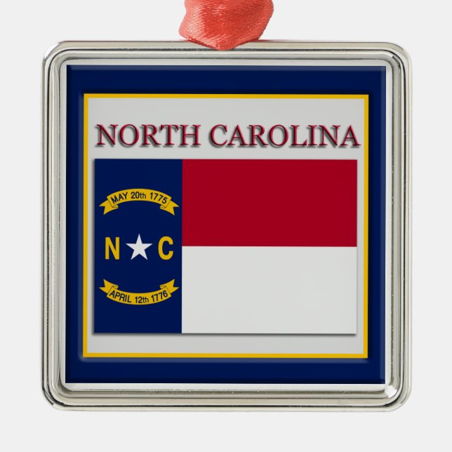 North Carolina State Flag Christmas Ornament (Front)