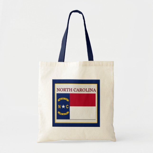 North Carolina State Flag Design Budget Canvas Bag (Front)