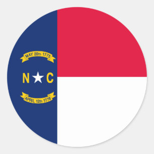North Carolina State Flag Design Classic Round Sticker