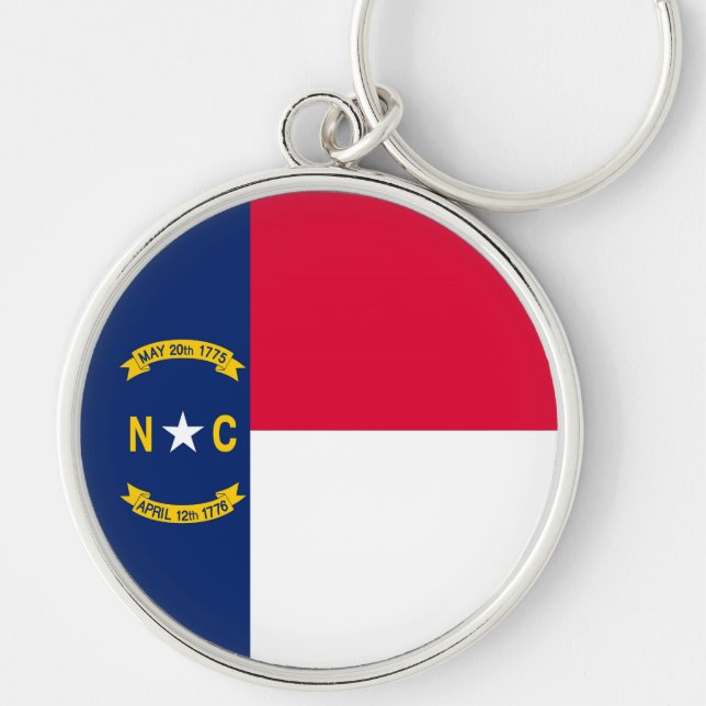 North Carolina State Flag Design Key Ring (Front)