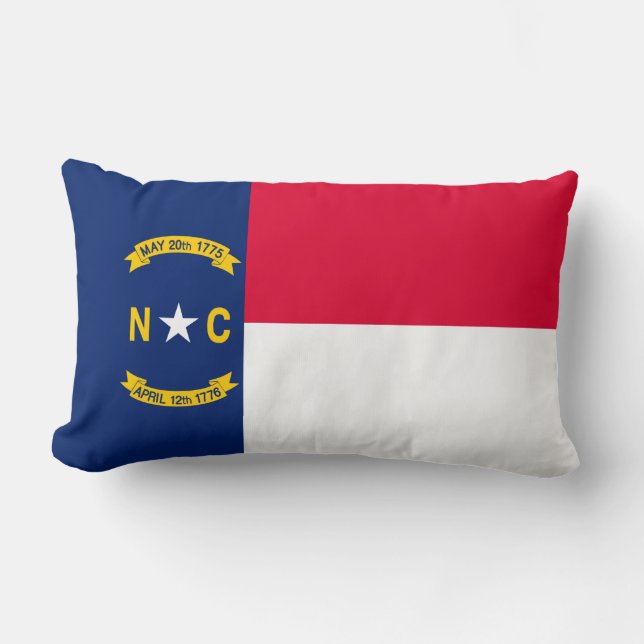 North Carolina State Flag Design Lumbar Cushion (Front)