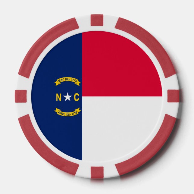 North Carolina State Flag Design Poker Chips (Front)