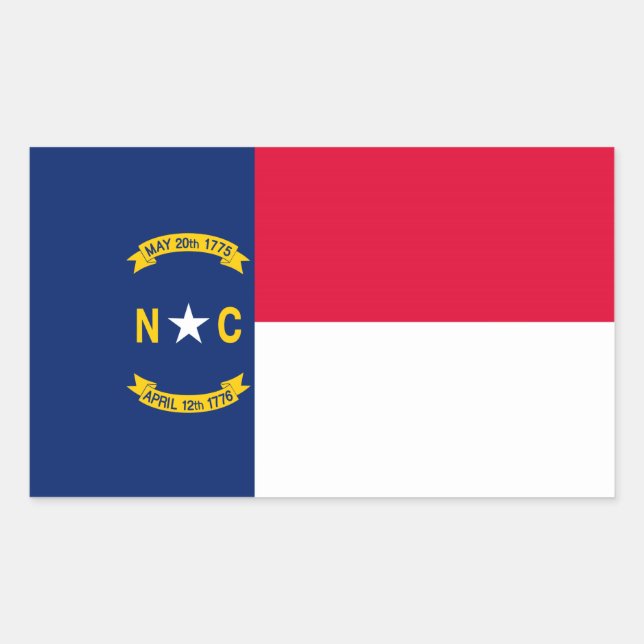 North Carolina State Flag Design Rectangular Sticker (Front)
