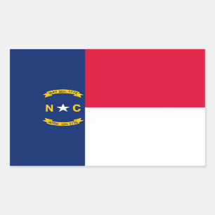North Carolina State Flag Design Rectangular Sticker