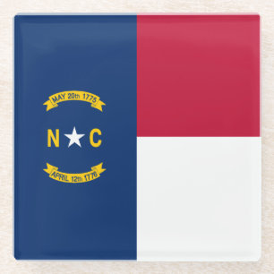 North Carolina State Flag Glass Coaster