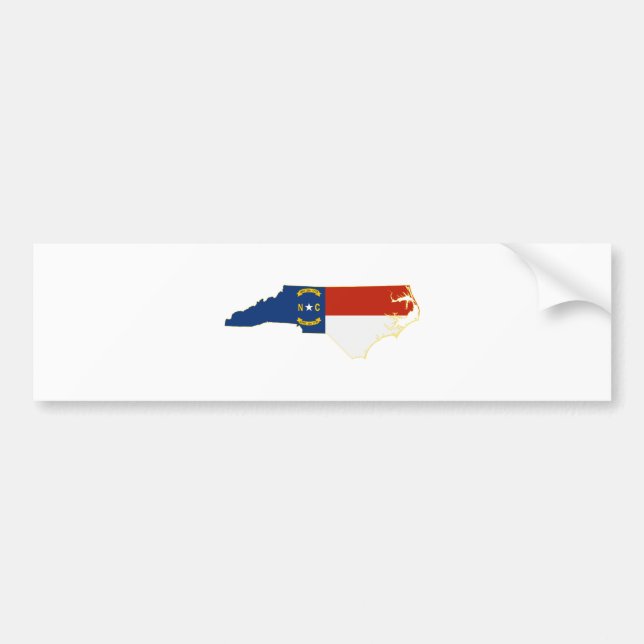 North Carolina State Flag Map Bumper Sticker (Front)
