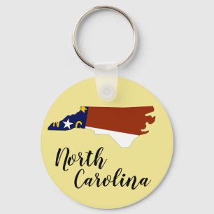 North Carolina State Flag Map Key Ring