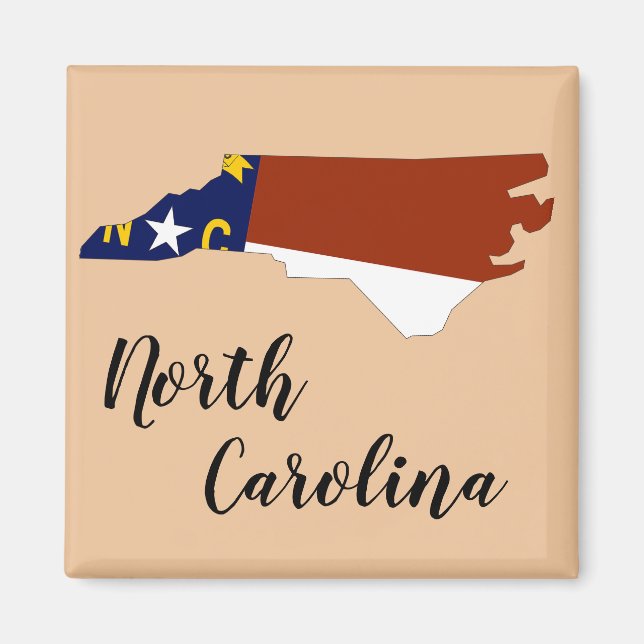 North Carolina State Flag Map Magnet (Front)