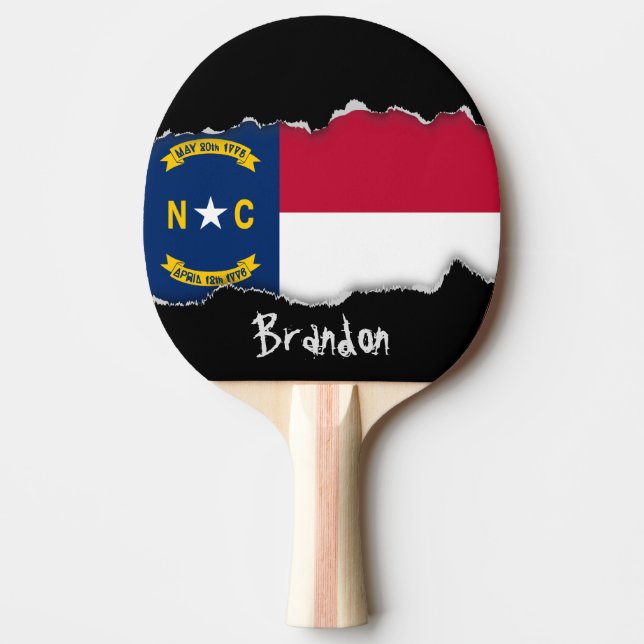 North Carolina State Flag Ping Pong Paddle (Front)