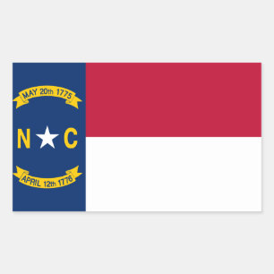 North Carolina State Flag Rectangular Sticker