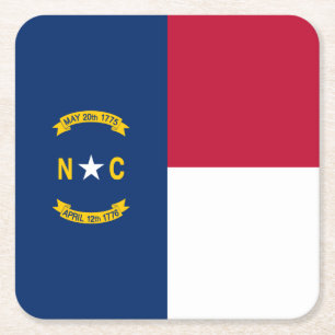 North Carolina State Flag Square Paper Coaster