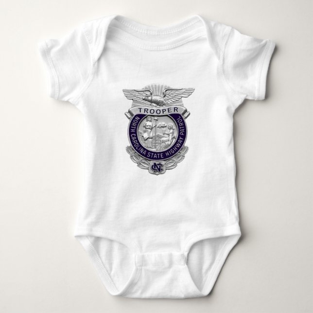 North Carolina State Highway Patrol Trooper Badge Baby Bodysuit (Front)