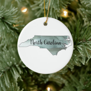 North Carolina State Illustration Ornament