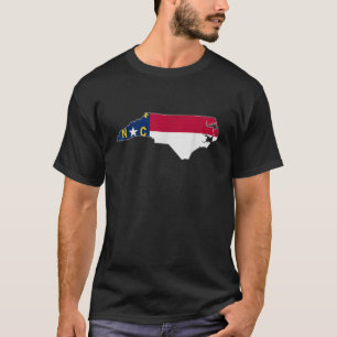 NORTH CAROLINA STATE MAP NORTH CAROLINA NC Flag Ro T-Shirt