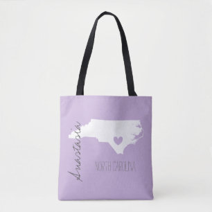 North Carolina State map personalize name Tote Bag