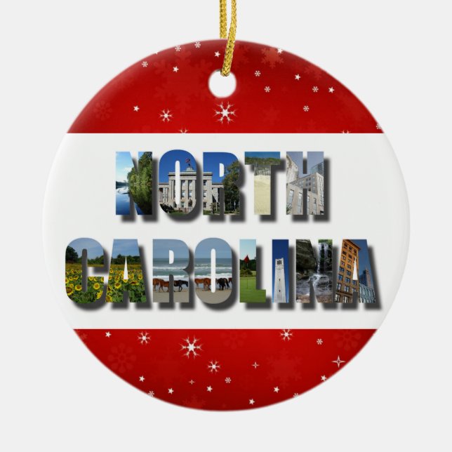 North Carolina State Photos Christmas Ceramic Ornament (Front)