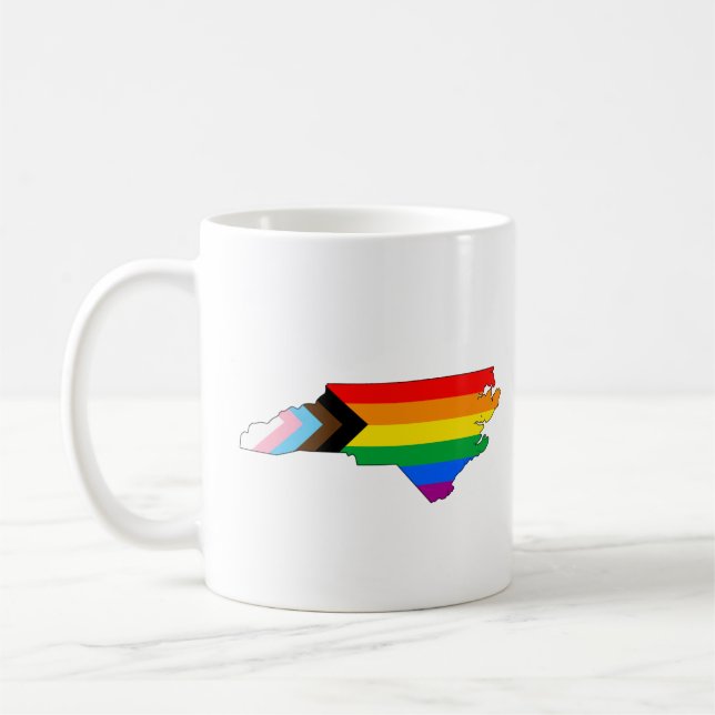 North Carolina State Pride LGBTQ Progress Pride Coffee Mug (Left)