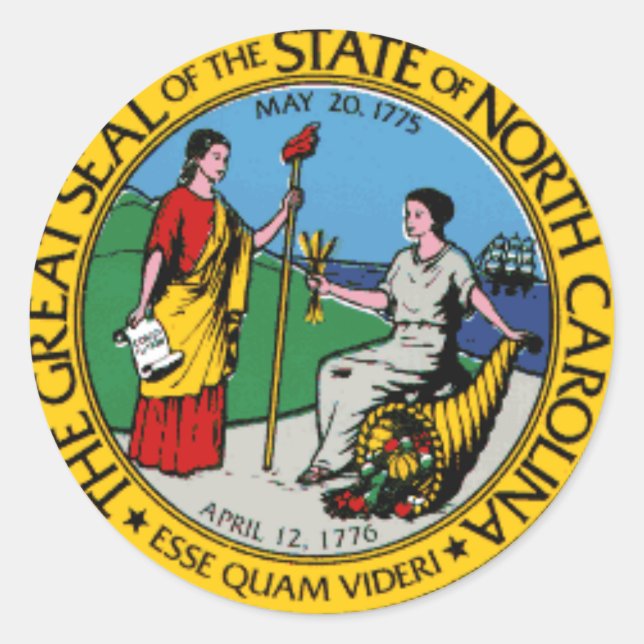 North Carolina State Seal Stickers (Front)