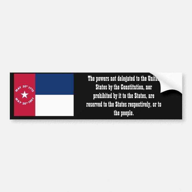 North Carolina State Sovereignty Bumper Sticker (Front)