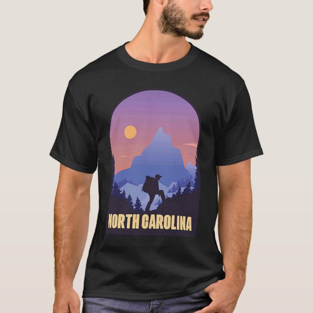 North Carolina State USA Hiking Trip Souvenir T-Shirt (Front)