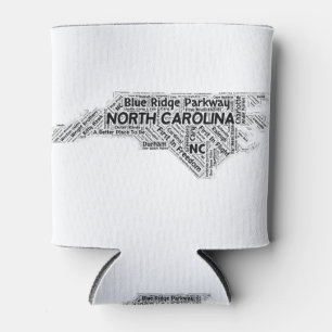 North Carolina State Word Cloud Can Cooler