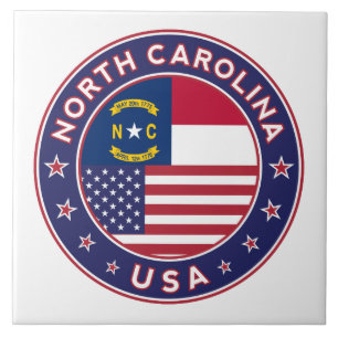 North Carolina sticker, phone case, tote bag Ceramic Tile