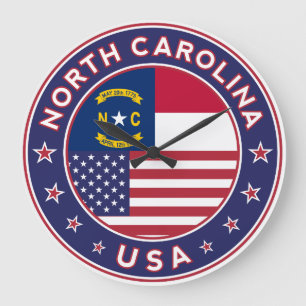 North Carolina sticker, phone case, tote bag Large Clock
