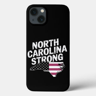 North Carolina Strong With NC State And USA Flag iPhone 13 Case