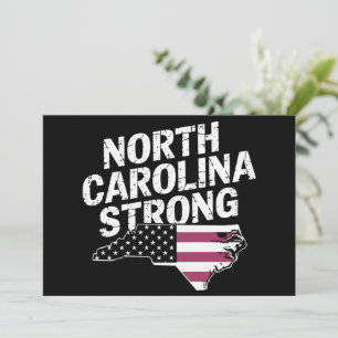 North Carolina Strong With NC State And USA Flag Invitation