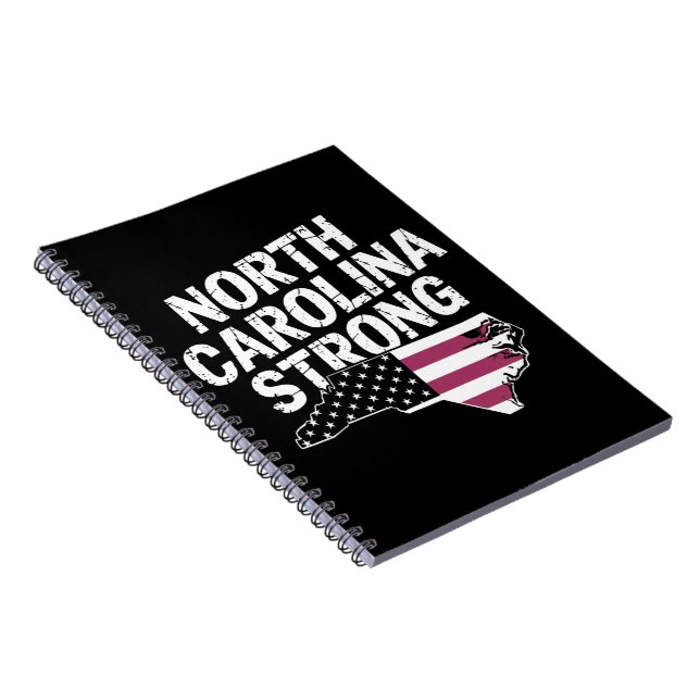 North Carolina Strong With NC State And USA Flag Notebook (Right Side)